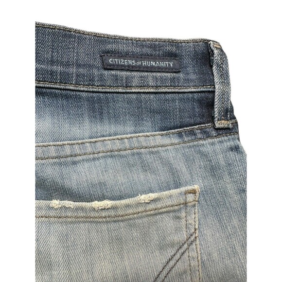 Citizens Of Humanity Size 26 Denim Ombré‎ Jean Shorts Cut Offs Frayed Hem #I3-5 - Picture 7 of 10